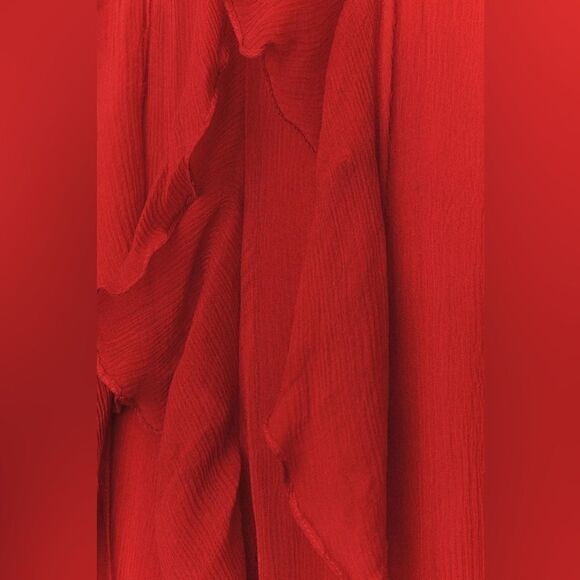 Anthropologie BHLDN Farrah High-Neck Ruffle Chiffon Maxi Dress  Medium New - Picture 6 of 7